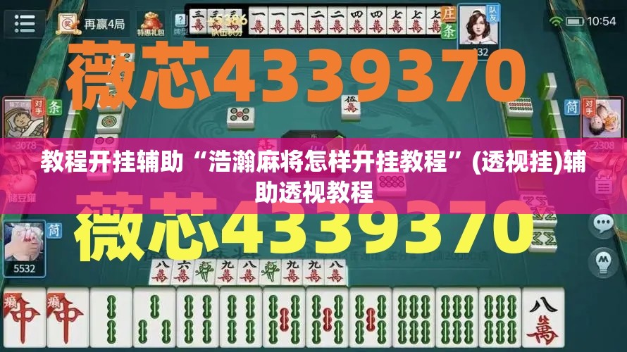 教程开挂辅助“浩瀚麻将怎样开挂教程”(透视挂)辅助透视教程