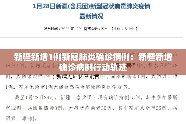 新疆新增1例新冠肺炎确诊病例：新疆新增确诊病例行动轨迹