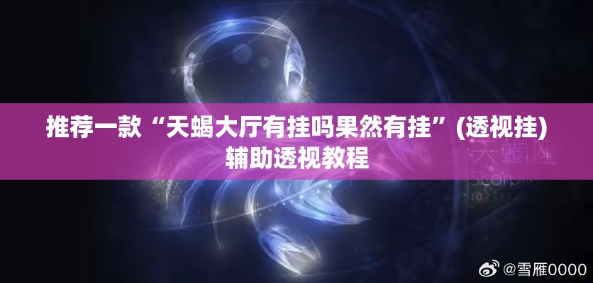 推荐一款“天蝎大厅有挂吗果然有挂”(透视挂)辅助透视教程