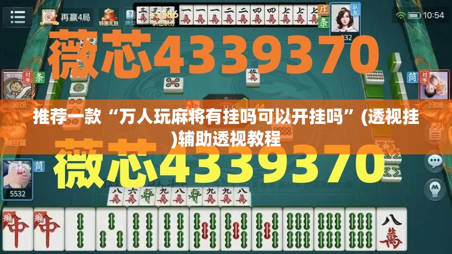 推荐一款“悠悠拼三张辅助挂”(透视挂)辅助透视教程