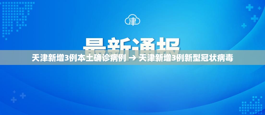 天津新增3例本土确诊病例 → 天津新增3例新型冠状病毒 天津新增3例本土确诊病例 → 天津新增3例新型冠状病毒