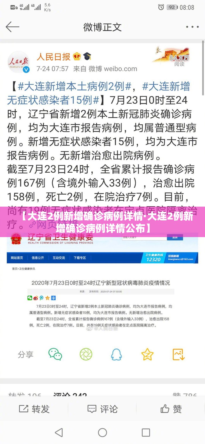 【大连2例新增确诊病例详情·大连2例新增确诊病例详情公布】 【大连2例新增确诊病例详情·大连2例新增确诊病例详情公布】