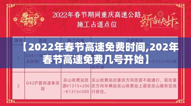 【2022年春节高速免费时间,202年春节高速免费几号开始】 【2022年春节高速免费时间,202年春节高速免费几号开始】