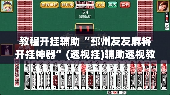 教程开挂辅助“邳州友友麻将开挂神器”(透视挂)辅助透视教程