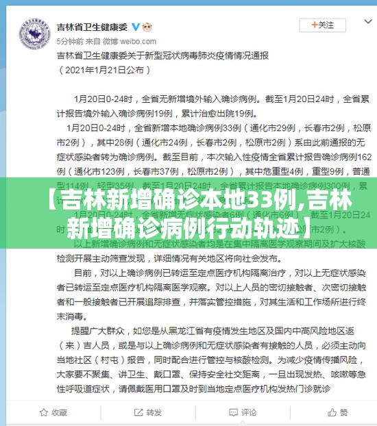 【吉林新增确诊本地33例,吉林新增确诊病例行动轨迹】 【吉林新增确诊本地33例,吉林新增确诊病例行动轨迹】