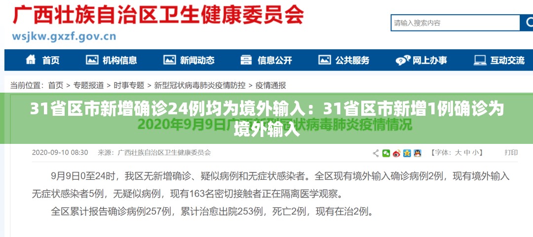 31省区市新增确诊24例均为境外输入:31省区市新增1例确诊为境外输入 31省区市新增确诊24例均为境外输入:31省区市新增1例确诊为境外输入