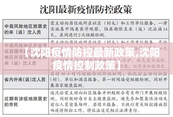 【沈阳疫情防控最新政策,沈阳疫情控制政策】 【沈阳疫情防控最新政策,沈阳疫情控制政策】