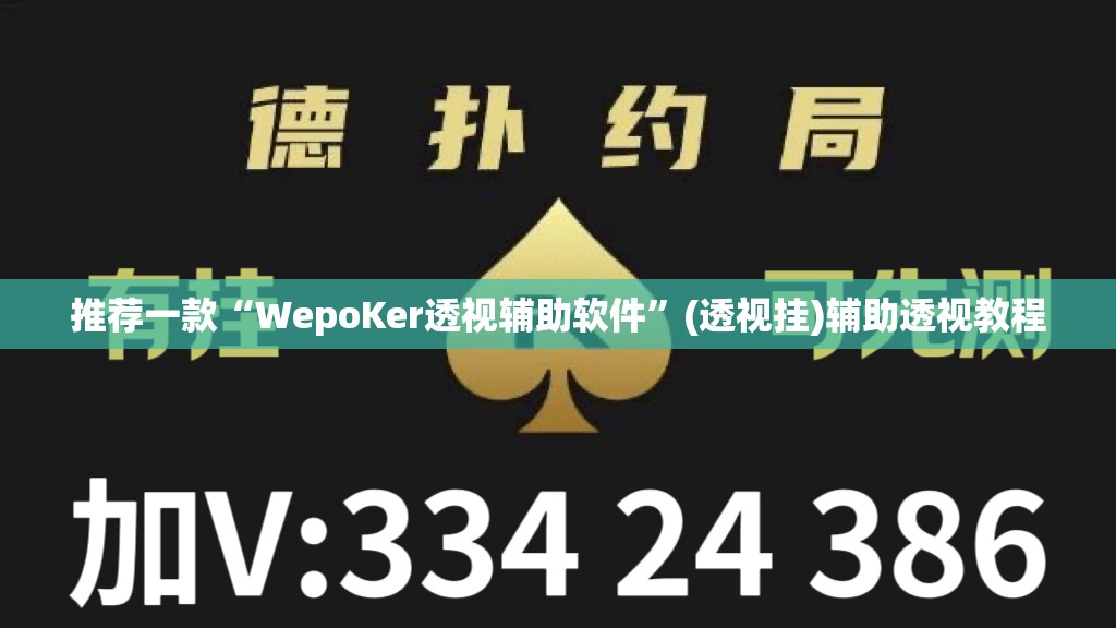 推荐一款“WepoKer透视辅助软件	”(透视挂)辅助透视教程