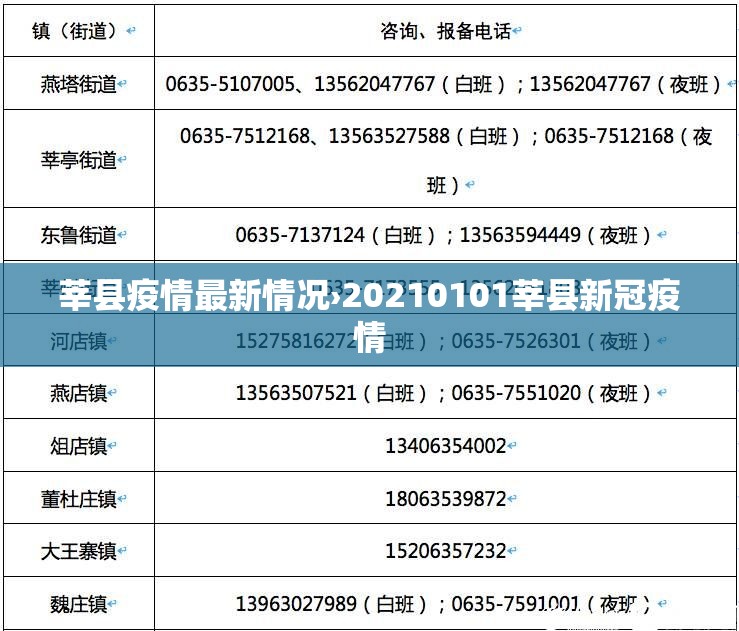 莘县疫情最新情况›20210101莘县新冠疫情