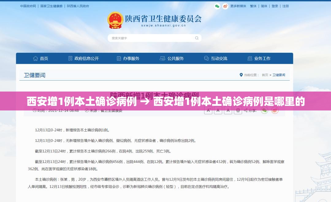 西安增1例本土确诊病例 → 西安增1例本土确诊病例是哪里的 西安增1例本土确诊病例 → 西安增1例本土确诊病例是哪里的
