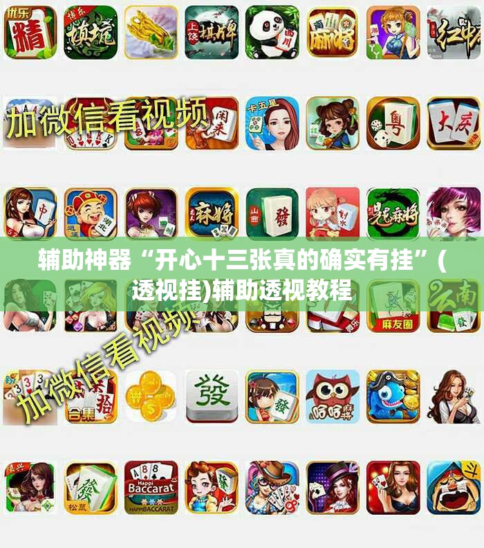 辅助神器“开心十三张真的确实有挂”(透视挂)辅助透视教程