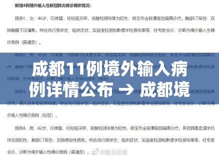 成都11例境外输入病例详情公布 → 成都境外确诊