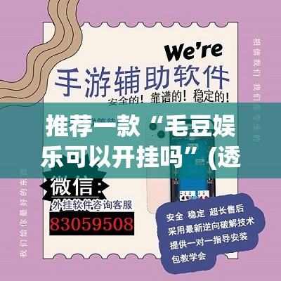 推荐一款“毛豆娱乐可以开挂吗”(透视挂)辅助透视教程