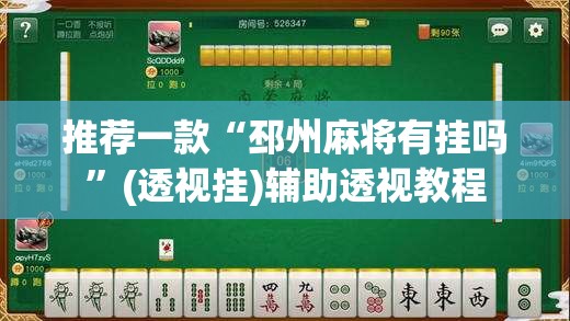 推荐一款“邳州麻将有挂吗	”(透视挂)辅助透视教程