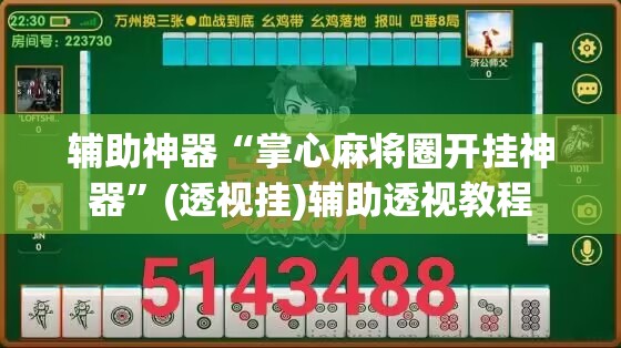 辅助神器“掌心麻将圈开挂神器	”(透视挂)辅助透视教程