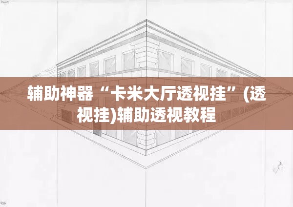 辅助神器“卡米大厅透视挂”(透视挂)辅助透视教程