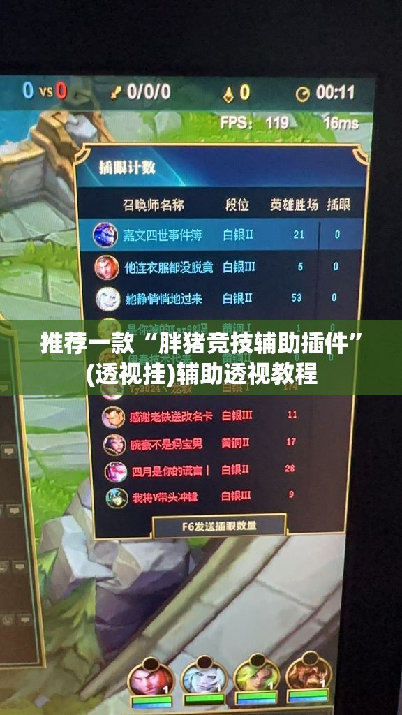推荐一款“胖猪竞技辅助插件”(透视挂)辅助透视教程