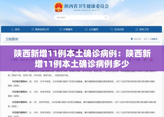 陕西新增11例本土确诊病例:陕西新增11例本土确诊病例多少 陕西新增11例本土确诊病例:陕西新增11例本土确诊病例多少