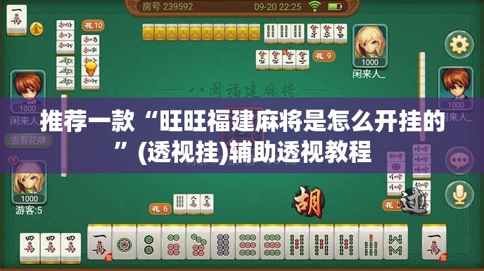 推荐一款“旺旺福建麻将是怎么开挂的”(透视挂)辅助透视教程