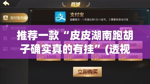推荐一款“皮皮湖南跑胡子确实真的有挂	”(透视挂)辅助透视教程
