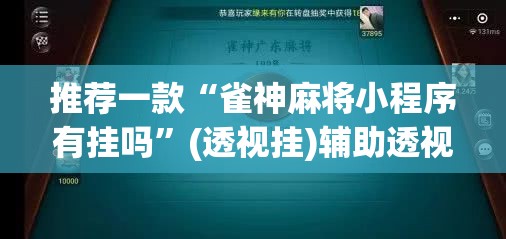 推荐一款“雀神麻将小程序有挂吗	”(透视挂)辅助透视教程