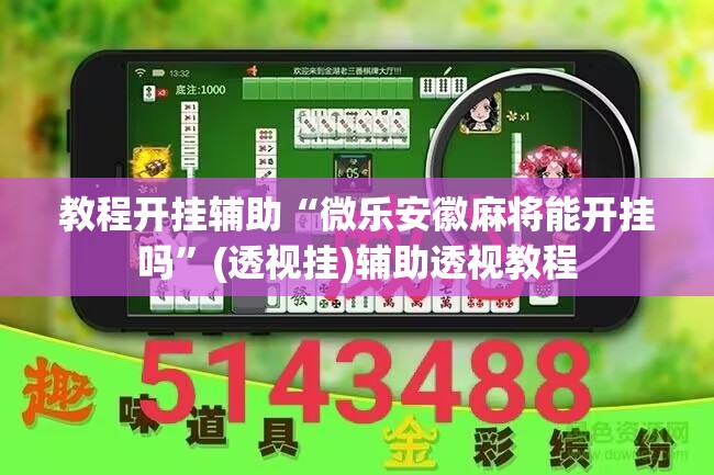 教程开挂辅助“微乐安徽麻将能开挂吗”(透视挂)辅助透视教程