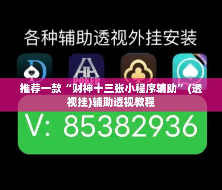 推荐一款“财神十三张小程序辅助”(透视挂)辅助透视教程