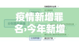 疫情新增罪名›今年新增防疫罪名 疫情新增罪名›今年新增防疫罪名