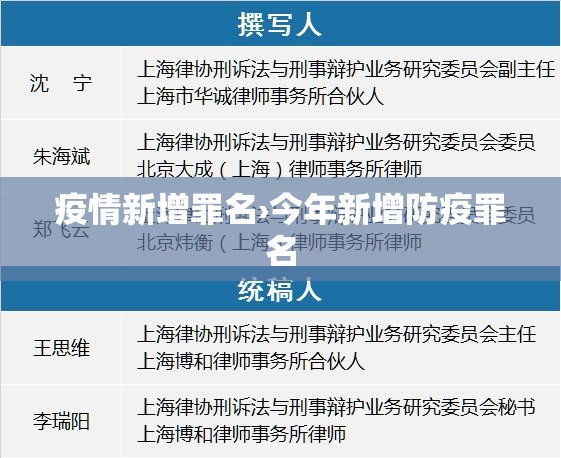 疫情新增罪名›今年新增防疫罪名 疫情新增罪名›今年新增防疫罪名
