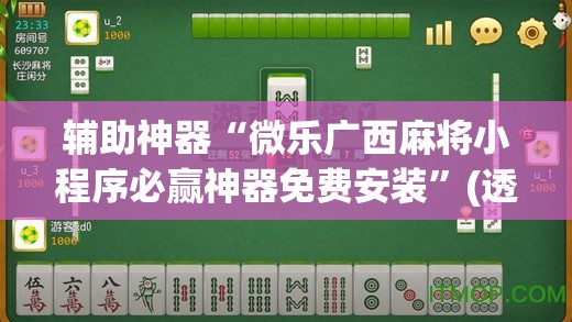 辅助神器“微乐广西麻将小程序必赢神器免费安装”(透视挂)辅助透视教程