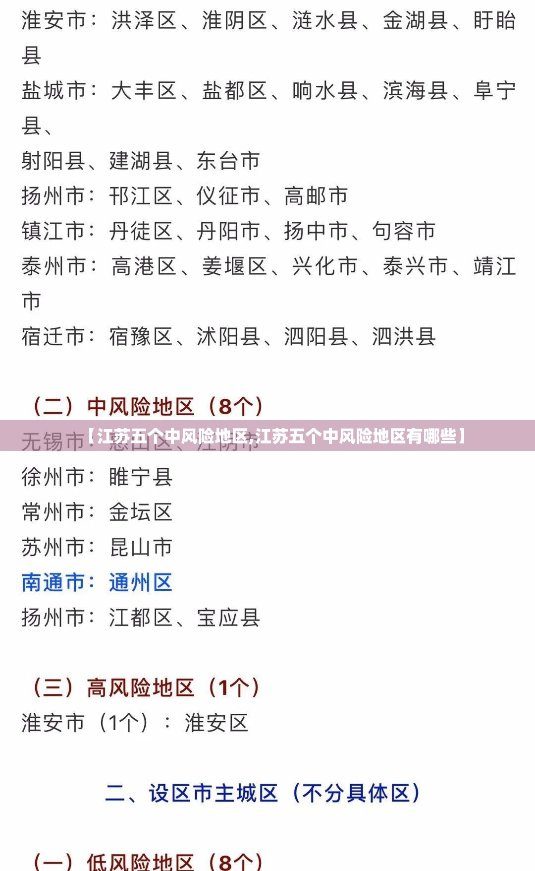 【江苏五个中风险地区,江苏五个中风险地区有哪些】 【江苏五个中风险地区,江苏五个中风险地区有哪些】