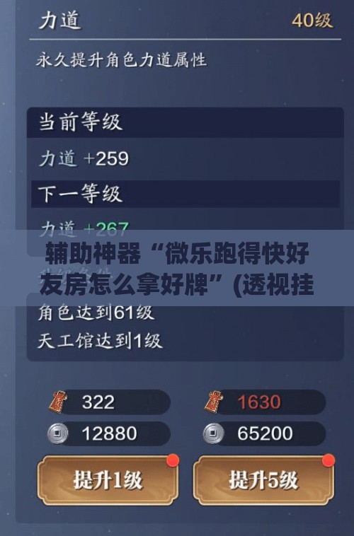 辅助神器“微乐跑得快好友房怎么拿好牌”(透视挂)辅助透视教程