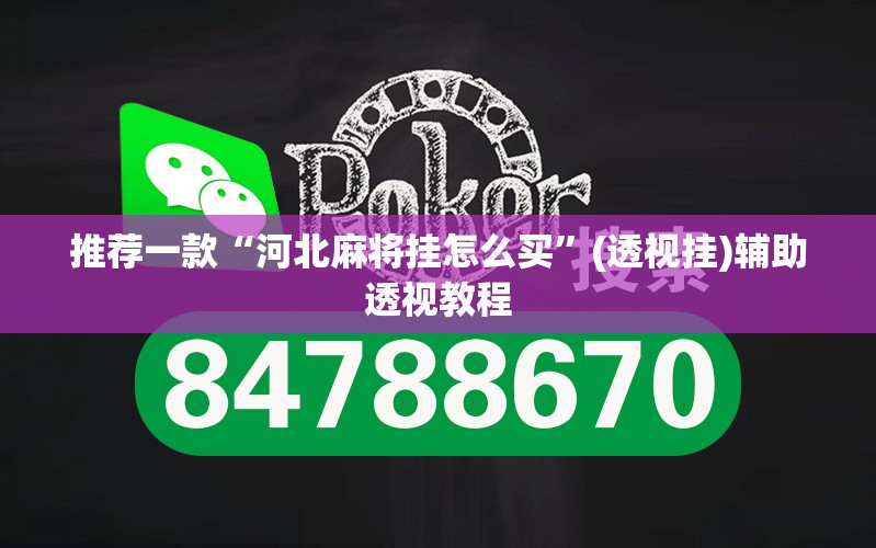 推荐一款“河北麻将挂怎么买	”(透视挂)辅助透视教程