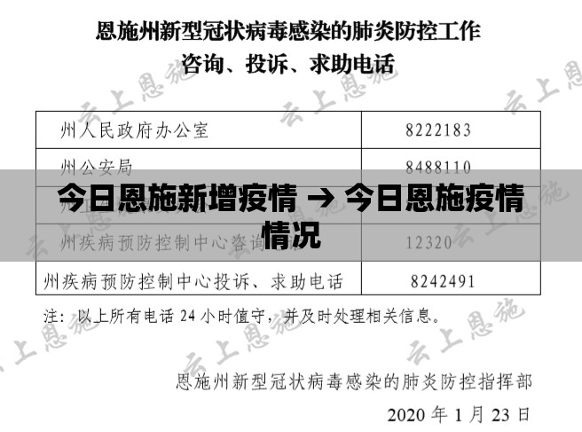 今日恩施新增疫情 → 今日恩施疫情情况
