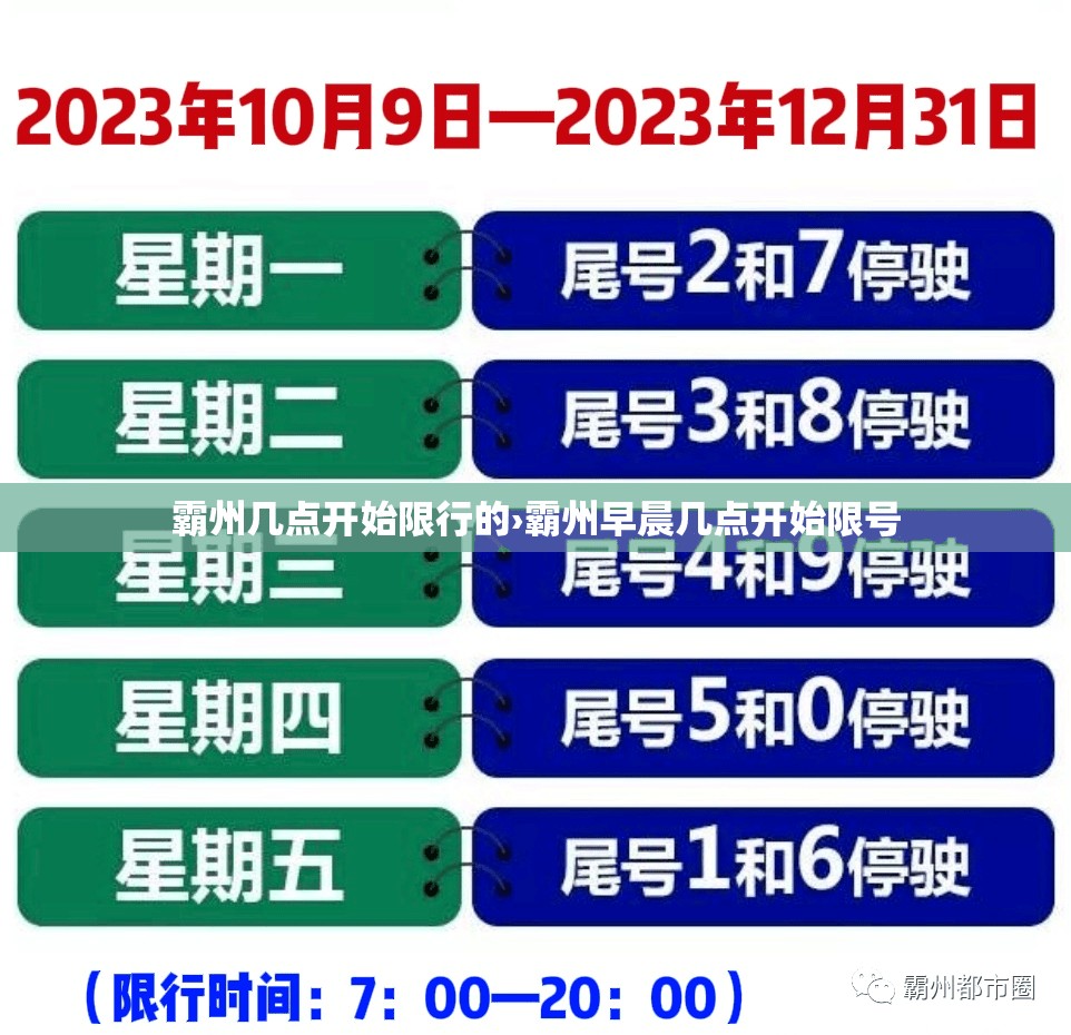 霸州几点开始限行的›霸州早晨几点开始限号
