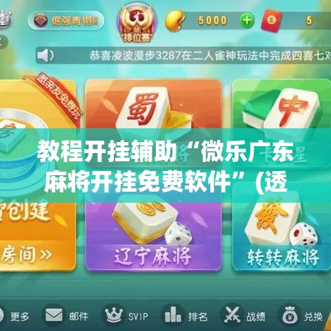 教程开挂辅助“微乐广东麻将开挂免费软件”(透视挂)辅助透视教程