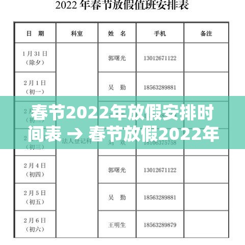 春节2022年放假安排时间表 → 春节放假2022年放几天 春节2022年放假安排时间表 → 春节放假2022年放几天