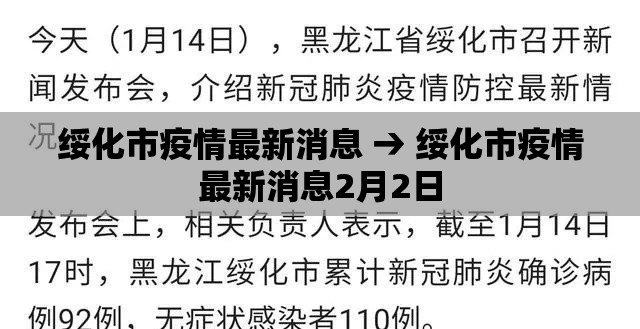 绥化市疫情最新消息 → 绥化市疫情最新消息2月2日 绥化市疫情最新消息 → 绥化市疫情最新消息2月2日
