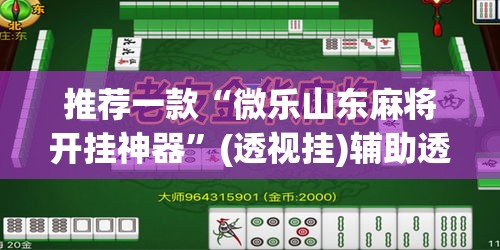 推荐一款“微乐山东麻将开挂神器”(透视挂)辅助透视教程