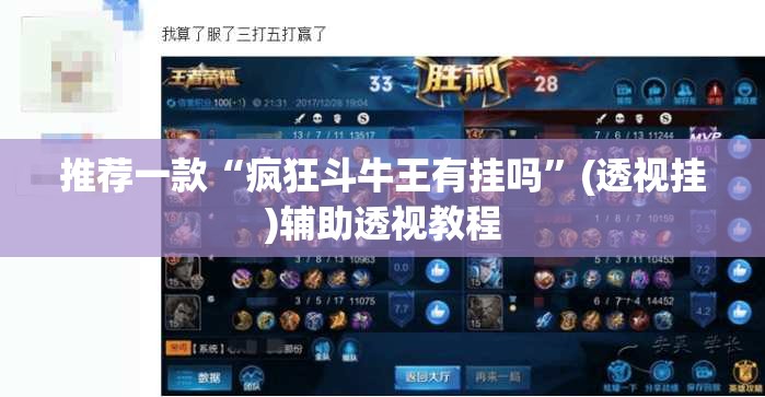 推荐一款“疯狂斗牛王有挂吗”(透视挂)辅助透视教程