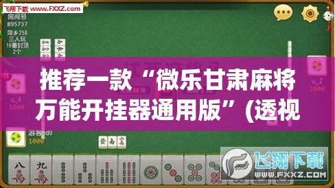 推荐一款“微乐甘肃麻将万能开挂器通用版”(透视挂)辅助透视教程
