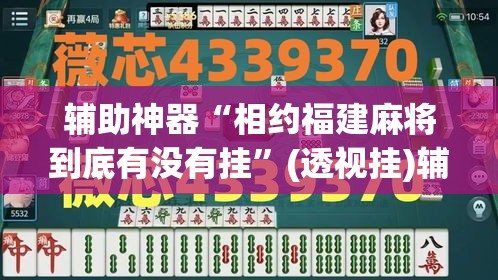 辅助神器“相约福建麻将到底有没有挂”(透视挂)辅助透视教程