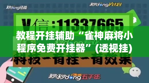 教程开挂辅助“雀神麻将小程序免费开挂器”(透视挂)辅助透视教程