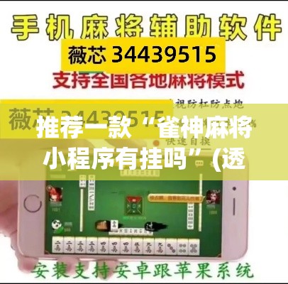 推荐一款“雀神麻将小程序有挂吗	”(透视挂)辅助透视教程