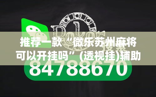 推荐一款“微乐苏州麻将可以开挂吗”(透视挂)辅助透视教程