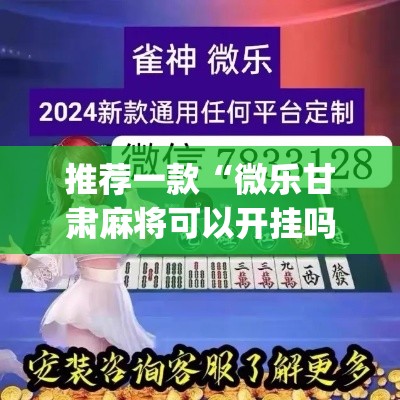 推荐一款“微乐甘肃麻将可以开挂吗”(透视挂)辅助透视教程
