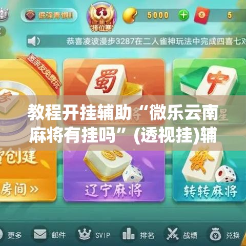 教程开挂辅助“微乐云南麻将有挂吗”(透视挂)辅助透视教程