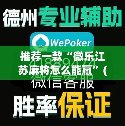 推荐一款“微乐江苏麻将怎么能赢”(透视挂)辅助透视教程