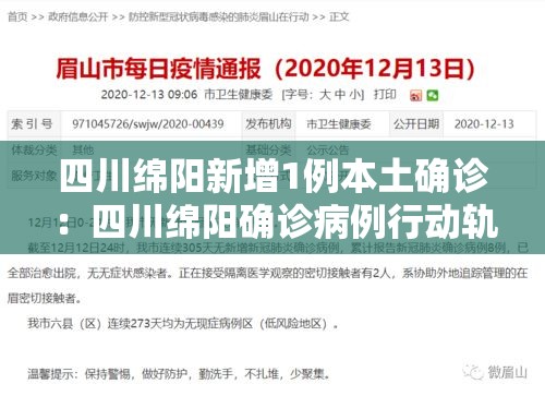 四川绵阳新增1例本土确诊:四川绵阳确诊病例行动轨迹 四川绵阳新增1例本土确诊:四川绵阳确诊病例行动轨迹