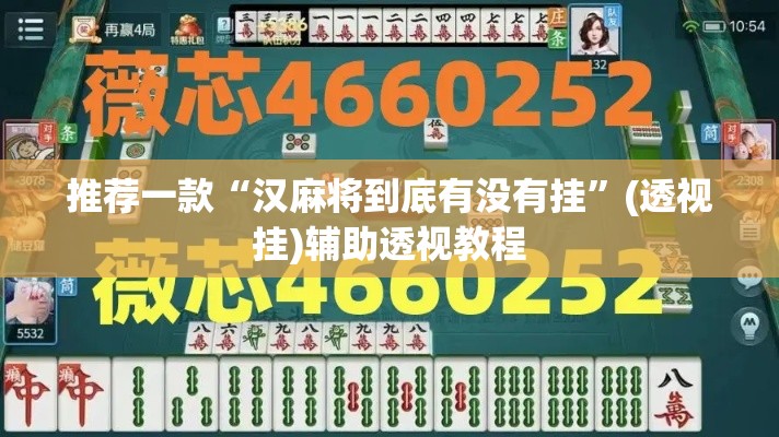 推荐一款“汉麻将到底有没有挂”(透视挂)辅助透视教程